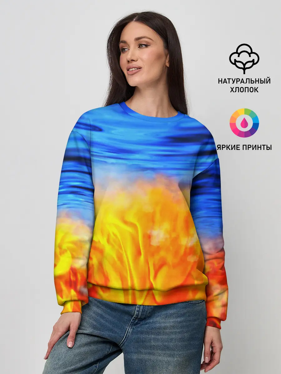 Женский свитшот / ЛЕД И ПЛАМЯ