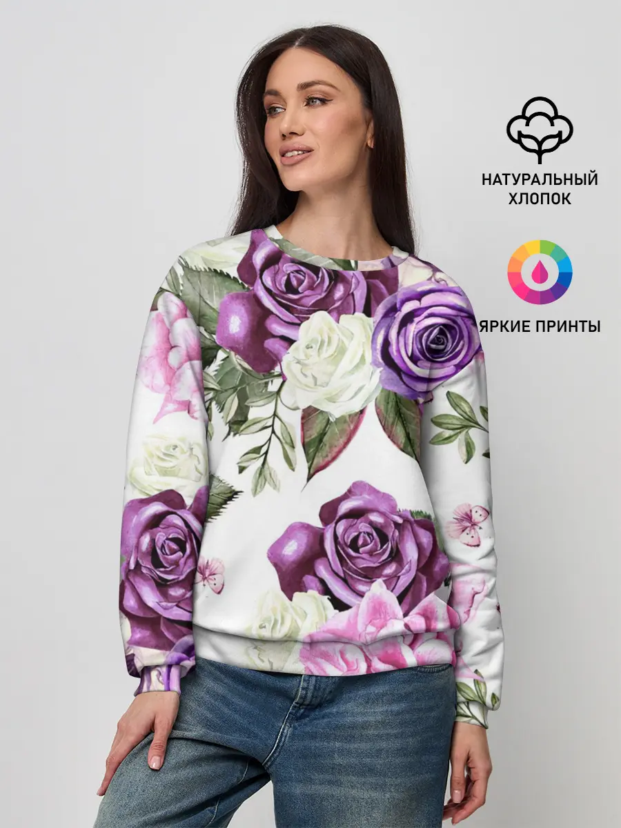 Женский свитшот / Красивые розы