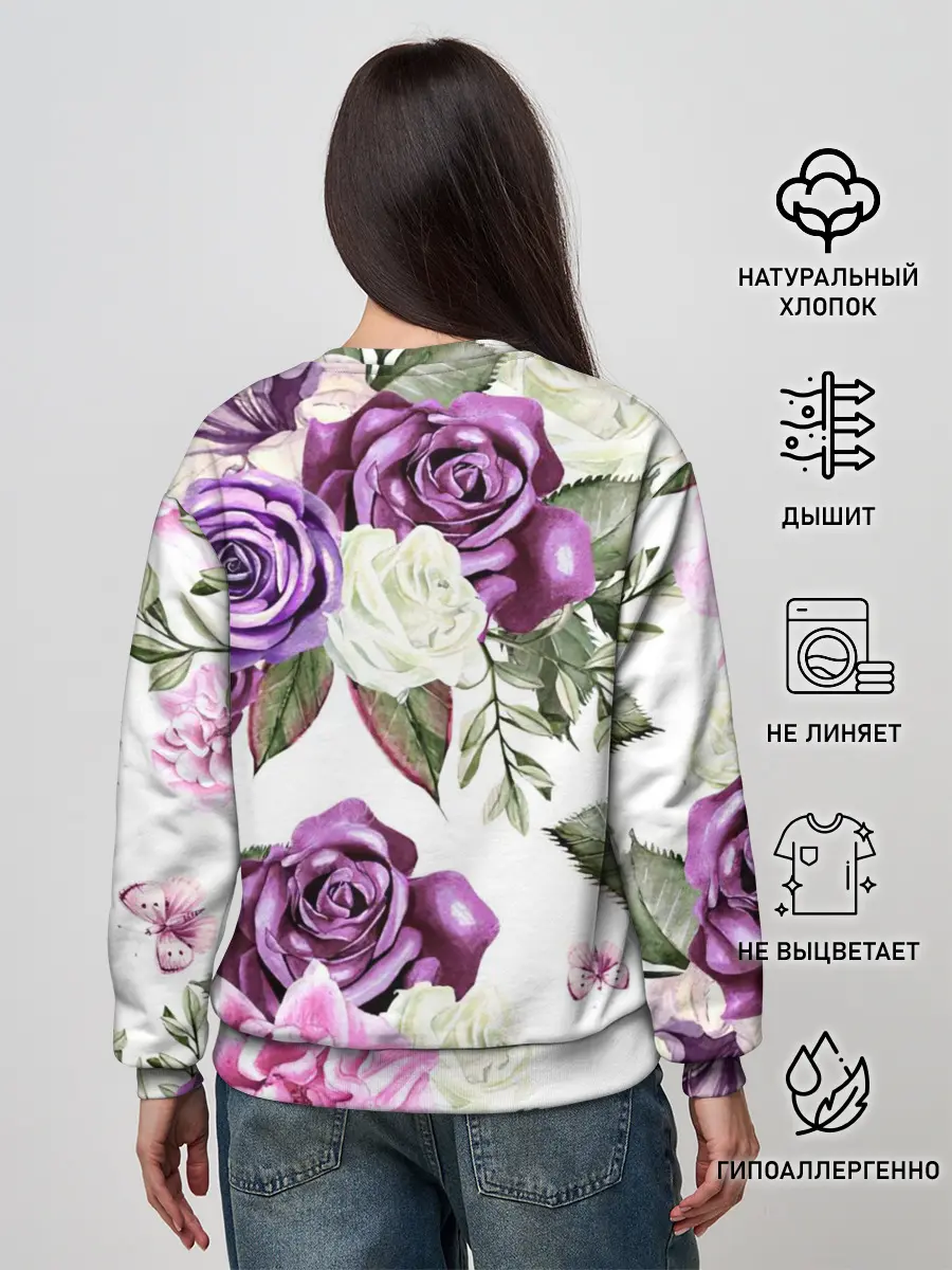 Женский свитшот / Красивые розы
