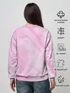 Женский свитшот / розовые разводы краска зефир