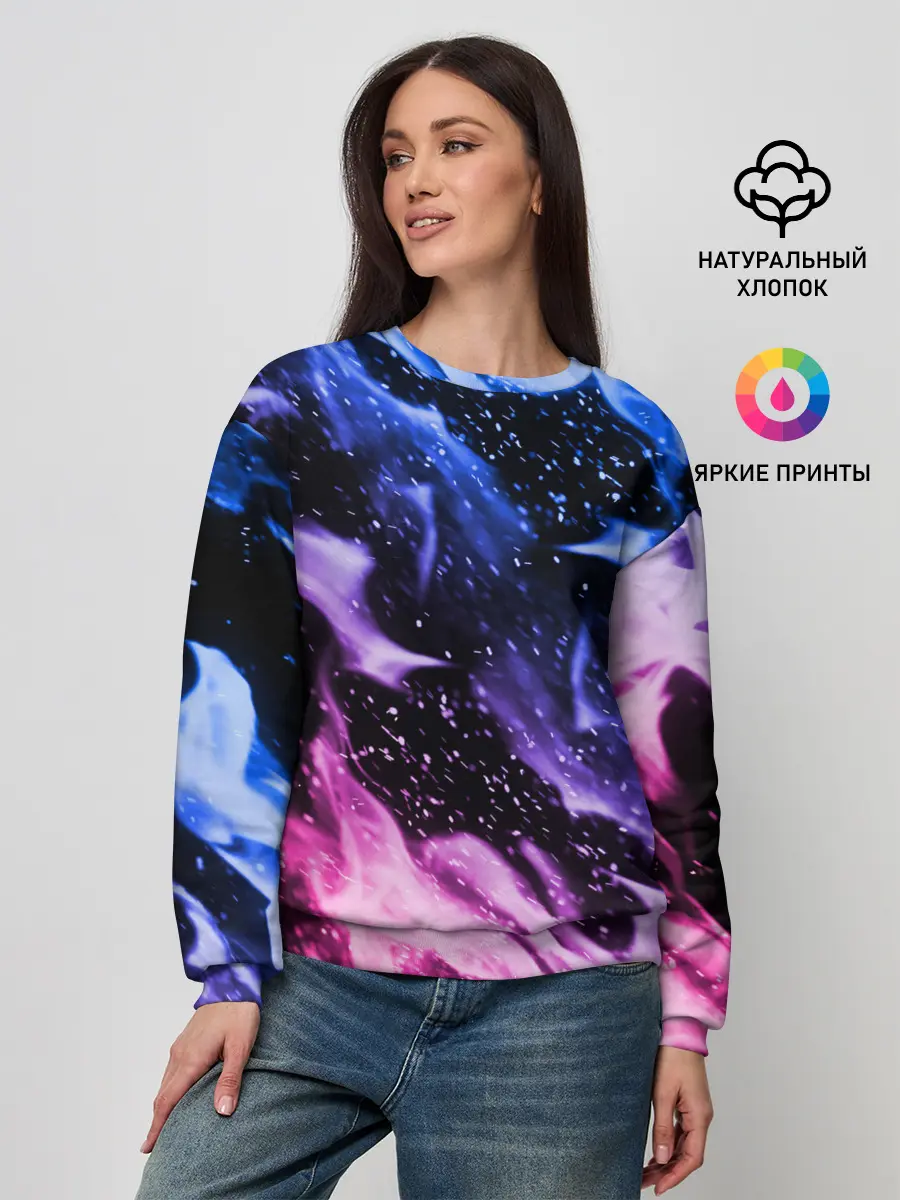 Женский свитшот / НЕОНОВЫЙ ОГОНЬ | NEON FLAME