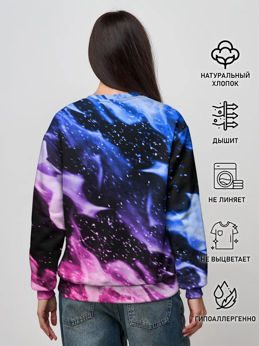 Женский свитшот / НЕОНОВЫЙ ОГОНЬ | NEON FLAME