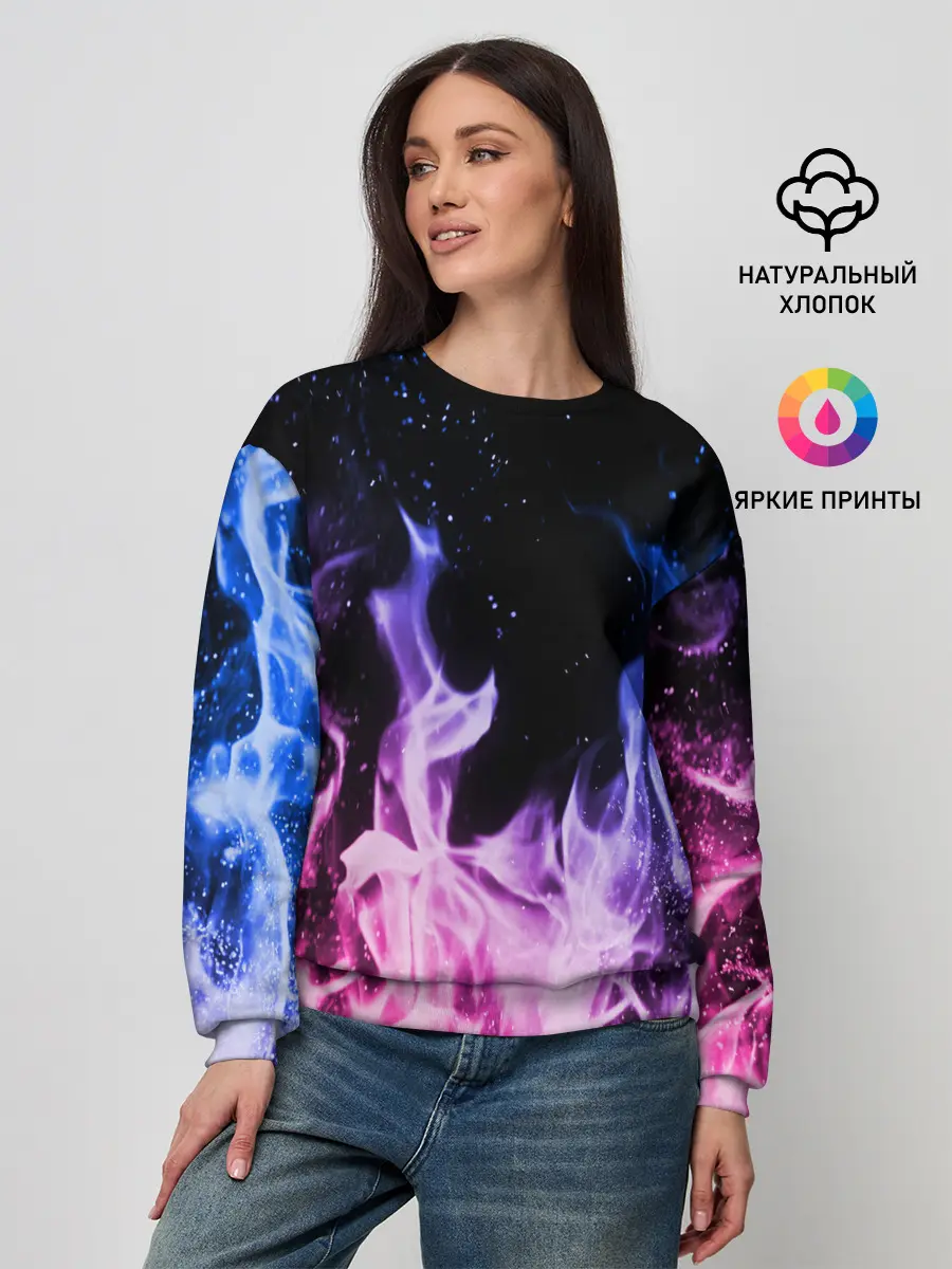 Женский свитшот / НЕОНОВЫЙ ОГОНЬ