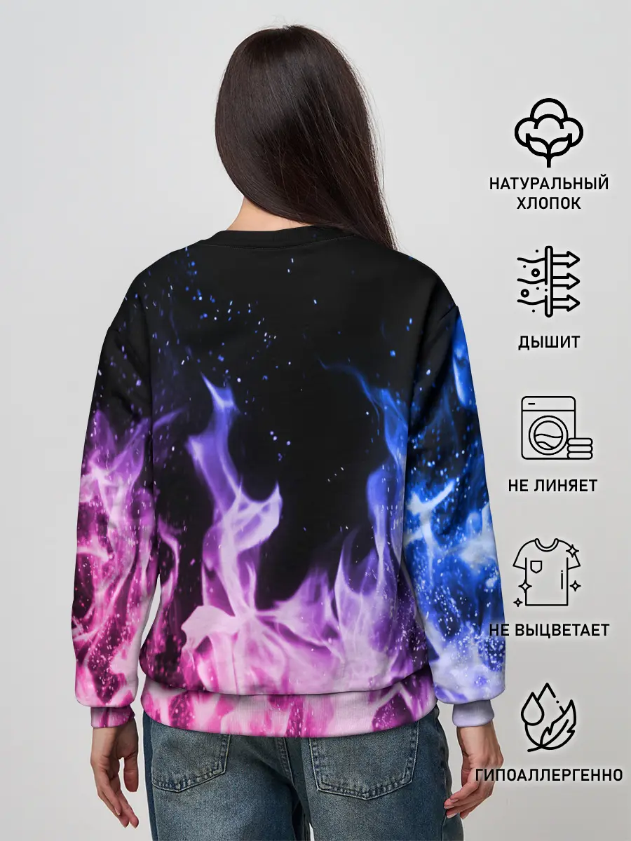 Женский свитшот / НЕОНОВЫЙ ОГОНЬ