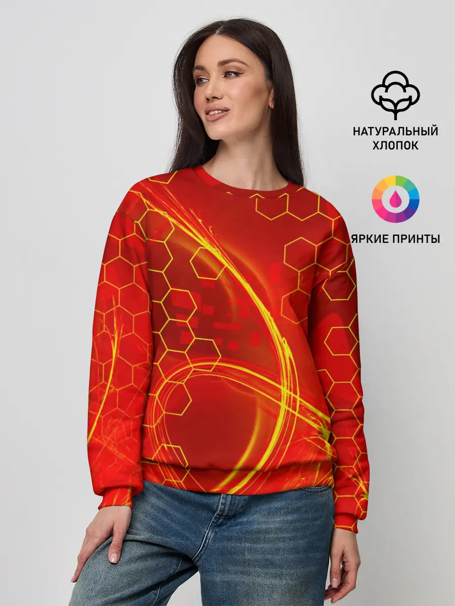 Женский свитшот / Неоновый Огонь