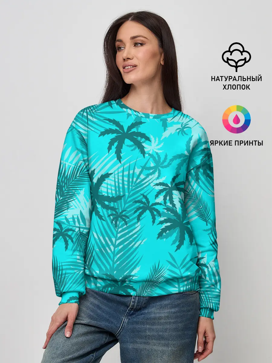 Женский свитшот / НЕОНОВЫЕ ПАЛЬМЫ