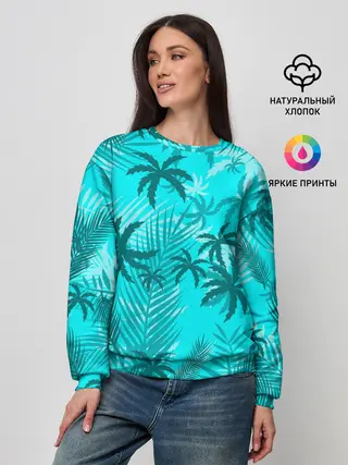 Женский свитшот / НЕОНОВЫЕ ПАЛЬМЫ