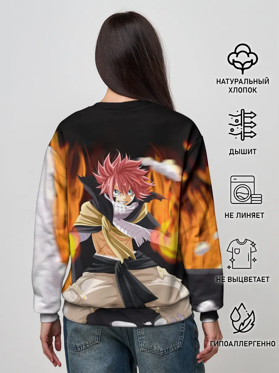 Женский свитшот / Fairy Tail воинственный Нацу