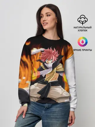 Женский свитшот / Fairy Tail воинственный Нацу