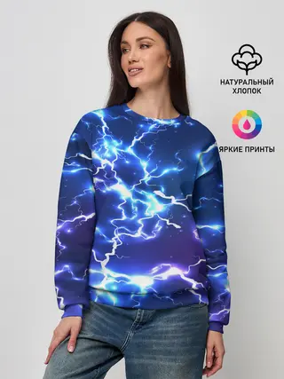 Женский свитшот / СВЕТЯЩИЕСЯ МОЛНИИ | NEON FLASH