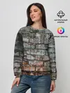 Женский свитшот / кирпичная стена потеки краска