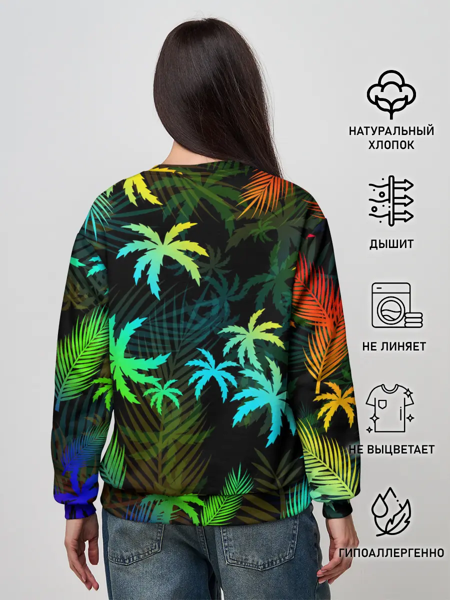 Женский свитшот / ПАЛЬМЫ / ТРОПИКИ