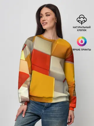 Женский свитшот / КУБЫ 3D