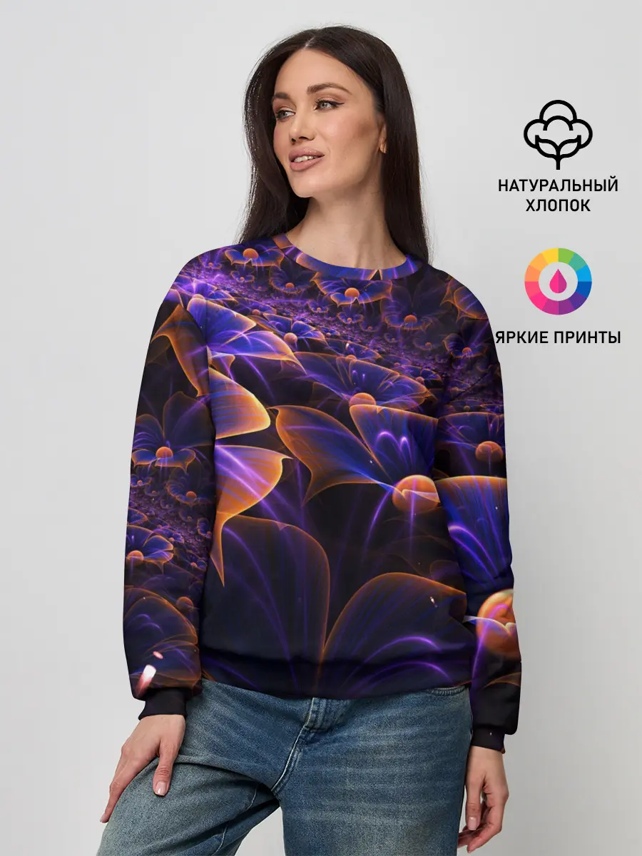 Женский свитшот / Цветки во тьме