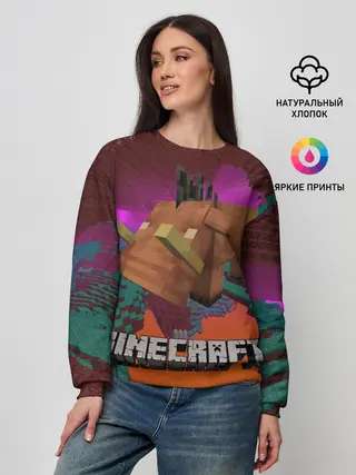 Женский свитшот / Майнкрафт | Minecraft Hoglin