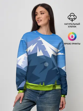 Женский свитшот / Горы пейзаж природа вектор