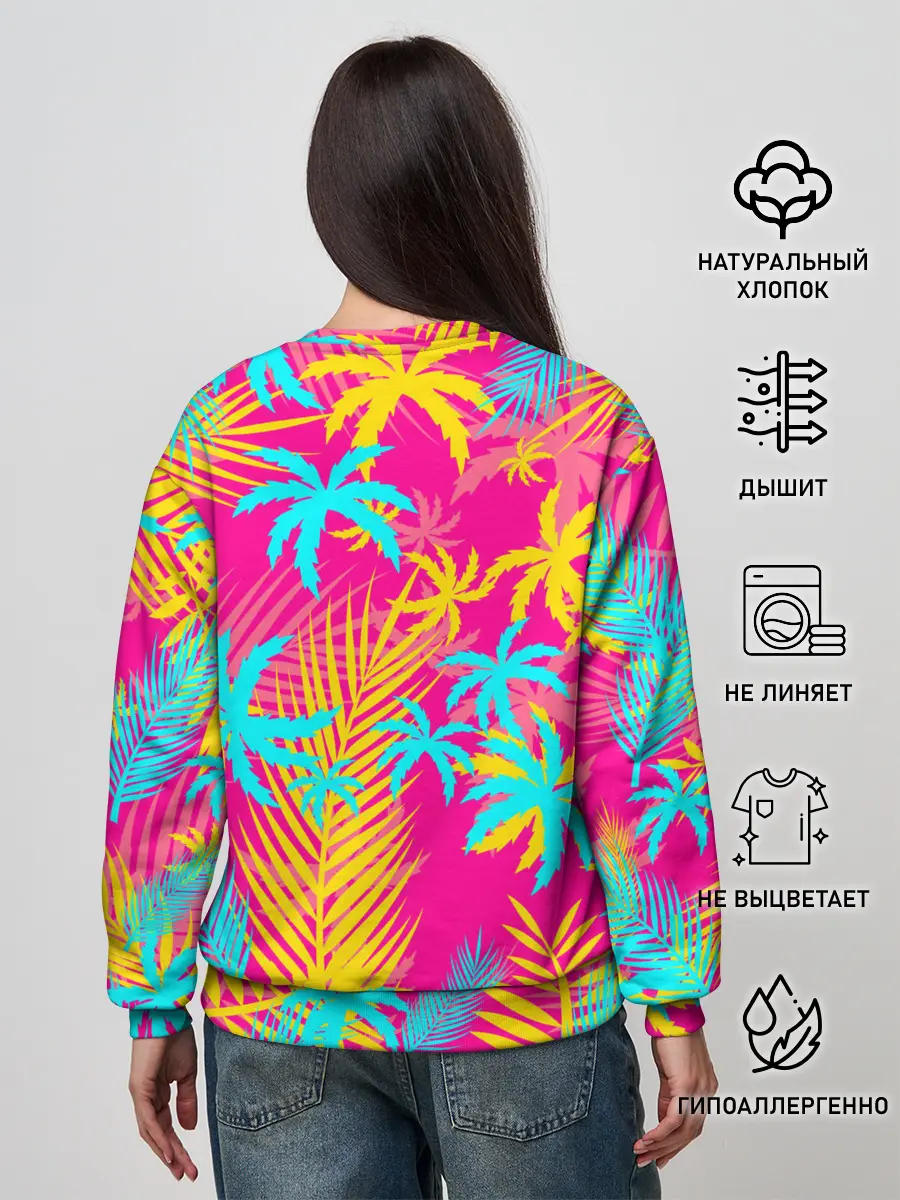Женский свитшот / НЕОНОВЫЕ ПАЛЬМЫ / НЕОН / NEON