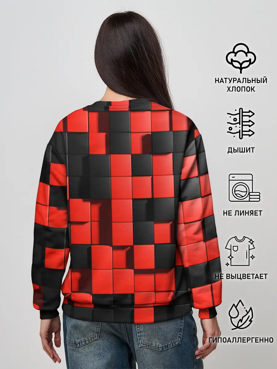 Женский свитшот / КУБИКИ 3D