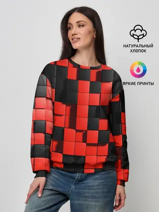 Женский свитшот / КУБИКИ 3D