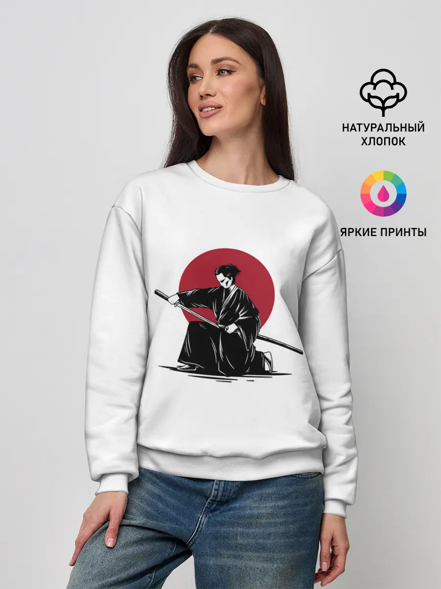Женский свитшот / ЯПОНСКИЙ САМУРАЙ | SAMURAI IN THE SUN