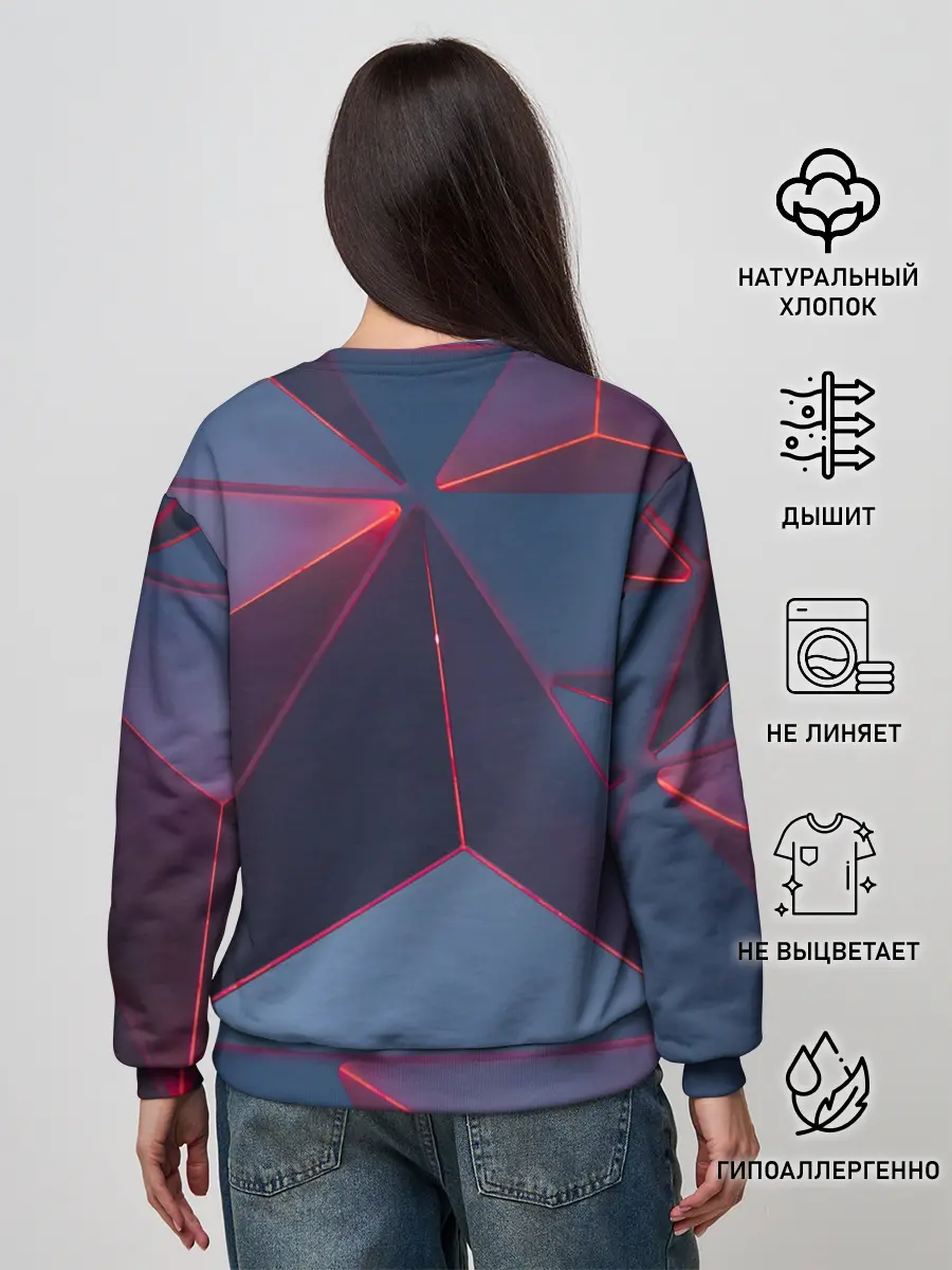 Женский свитшот / Неоновый треугольник.