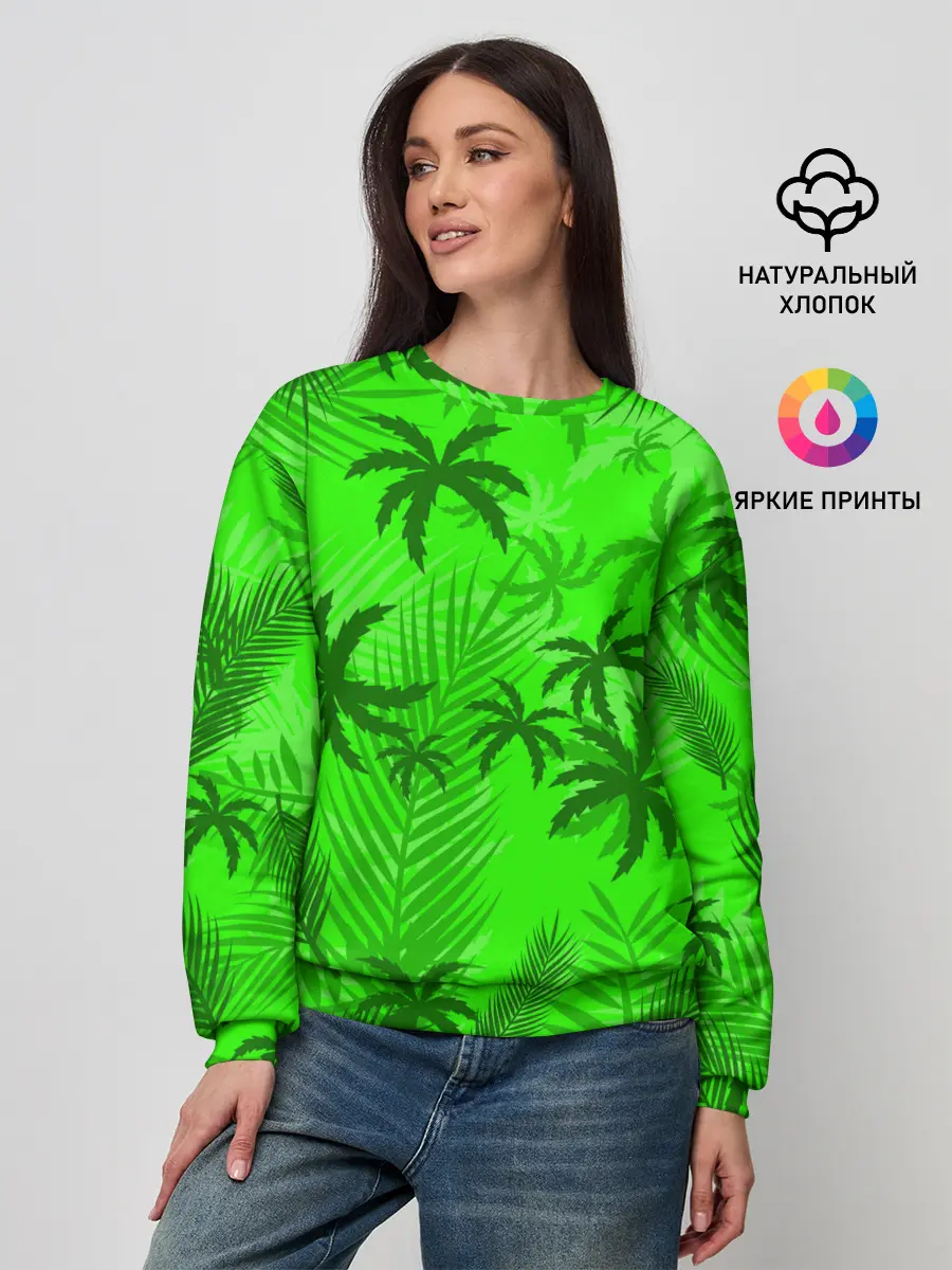 Женский свитшот / ПАЛЬМЫ | ЛЕТО | TROPICAL