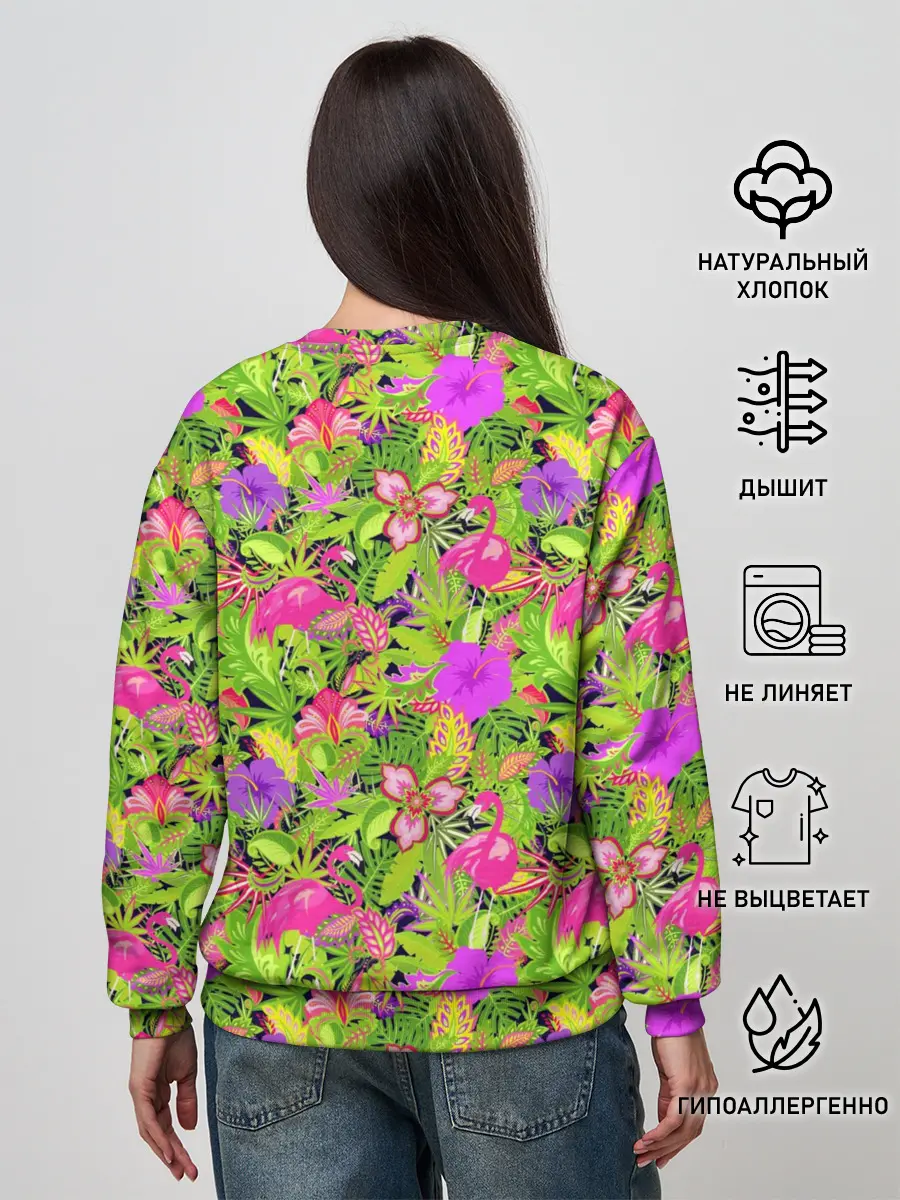 Женский свитшот / Flamingo | Tropical