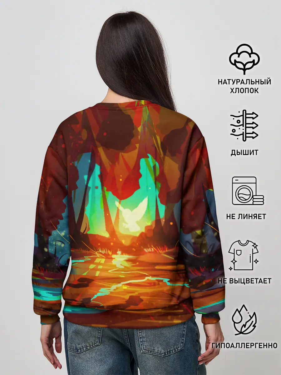 Женский свитшот / Птица света в волшебном лесу