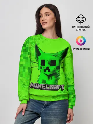 Женский свитшот / MINECRAFT CREEPER CAT