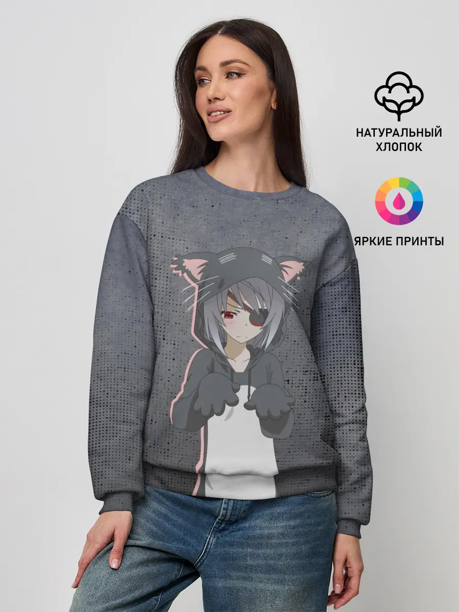 Женский свитшот / Catgirl sadness