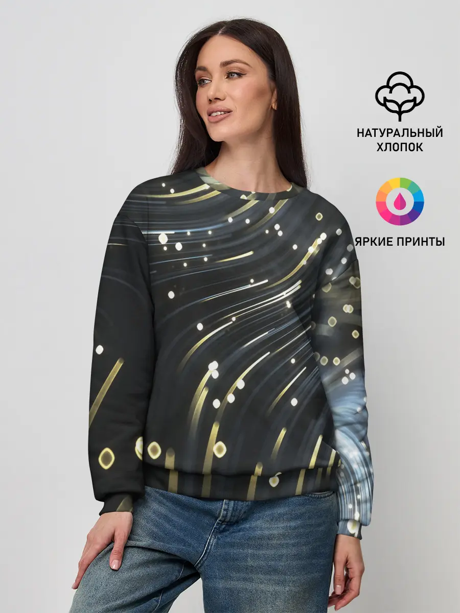 Женский свитшот / Абстракция искры полосы боке