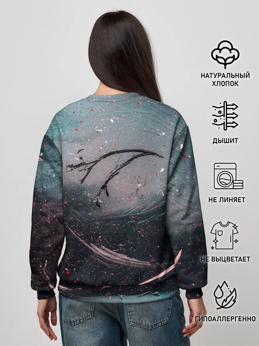 Женский свитшот / Абстракция краска разводы кап