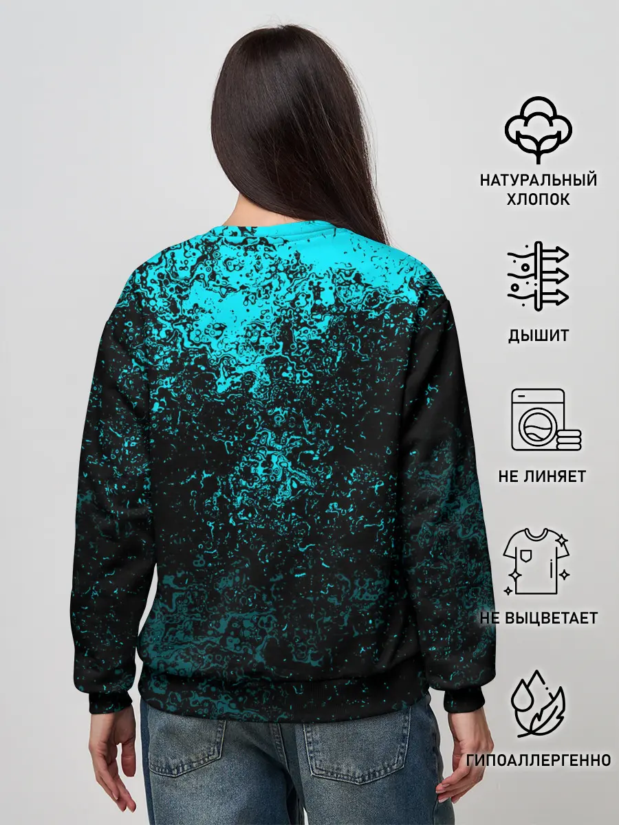 Женский свитшот / БРЫЗГИ-КРАСОК НЕОН