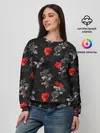 Женский свитшот / Красные цветы