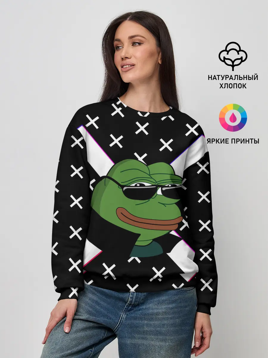 Женский свитшот / Pepe в очках EZ
