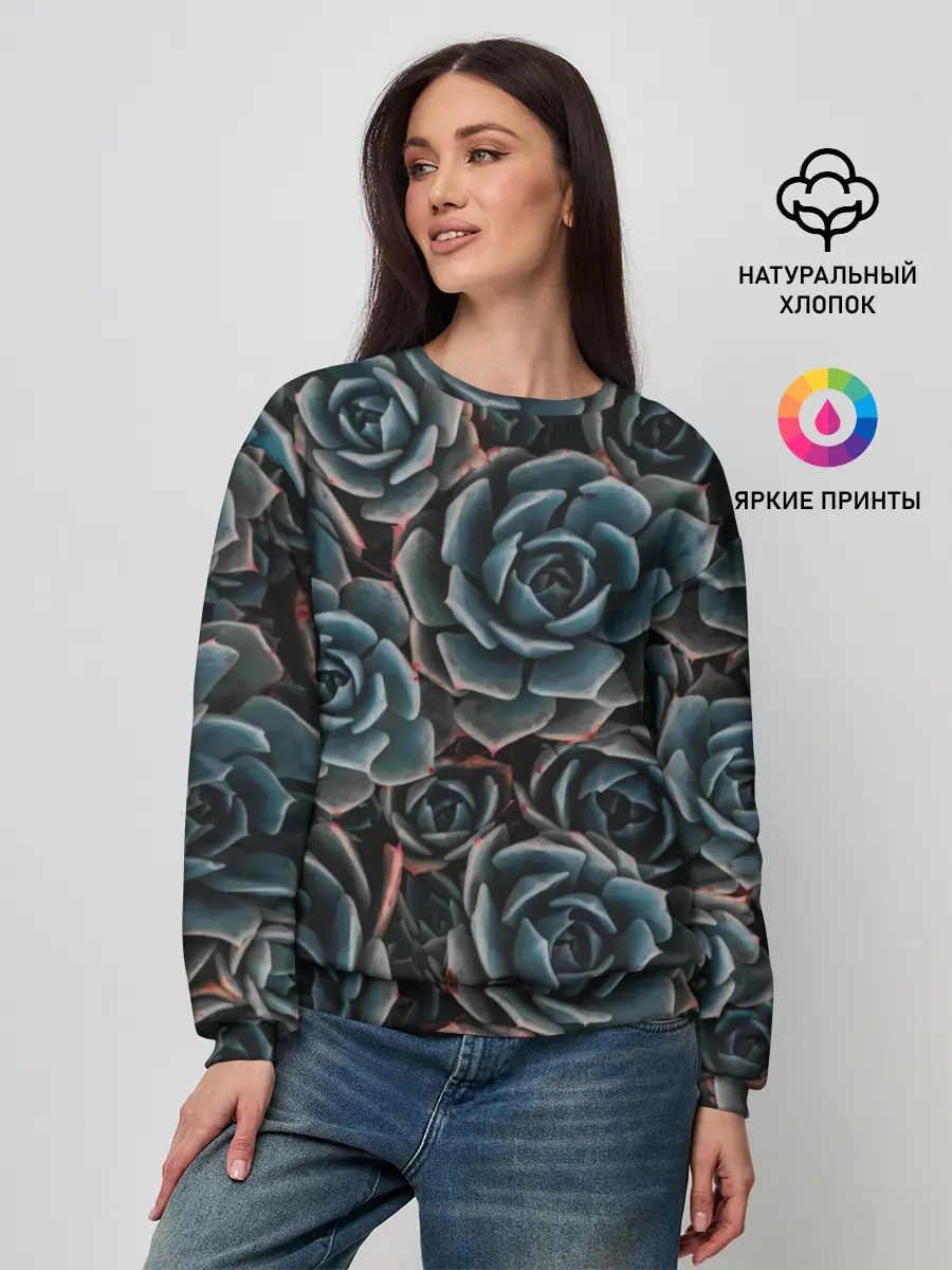 Женский свитшот / ЦВЕТЫ РОЗЫ | STEEL ROSES