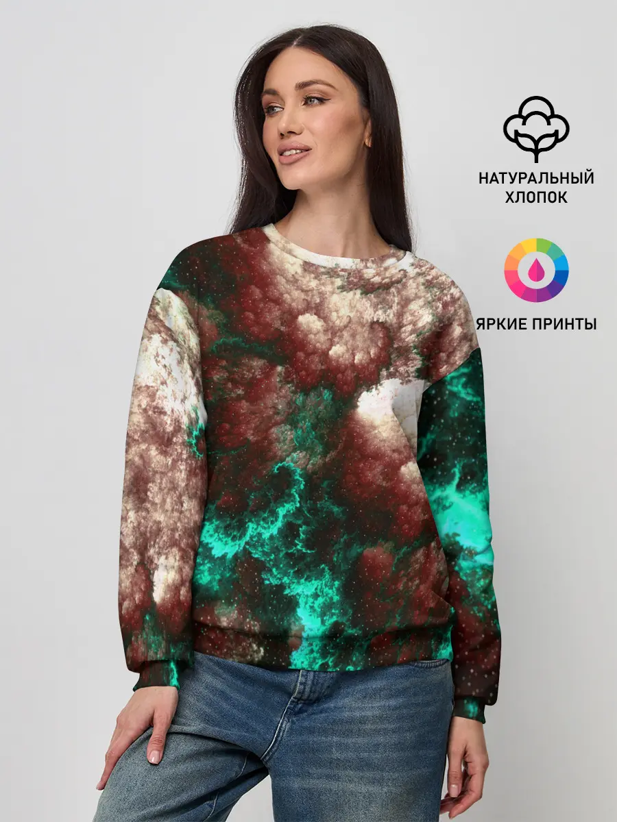 Женский свитшот / НЕОНОВЫЙ КОСМОС