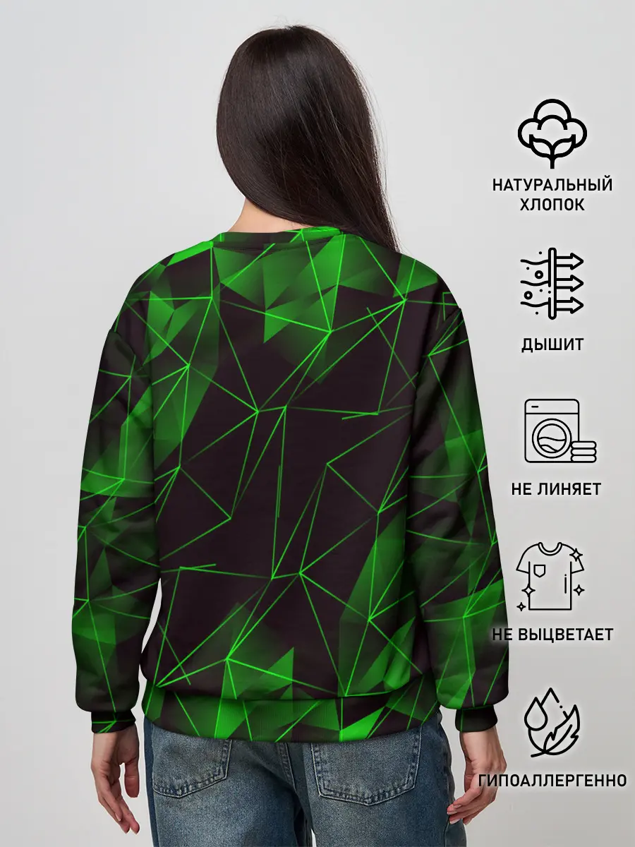 Женский свитшот / GREEN STRIPES | ЗЕЛЕНАЯ ГЕОМЕТРИЯ
