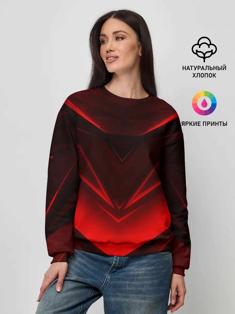 Женский свитшот / GEOMETRY STRIPES | КРАСНАЯ ГЕОМЕТРИЯ