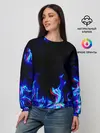 Женский свитшот / СИНИЙ ОГОНЬ ГЛИТЧ | BLUE FIRE GLITCH