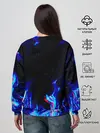 Женский свитшот / СИНИЙ ОГОНЬ ГЛИТЧ | BLUE FIRE GLITCH