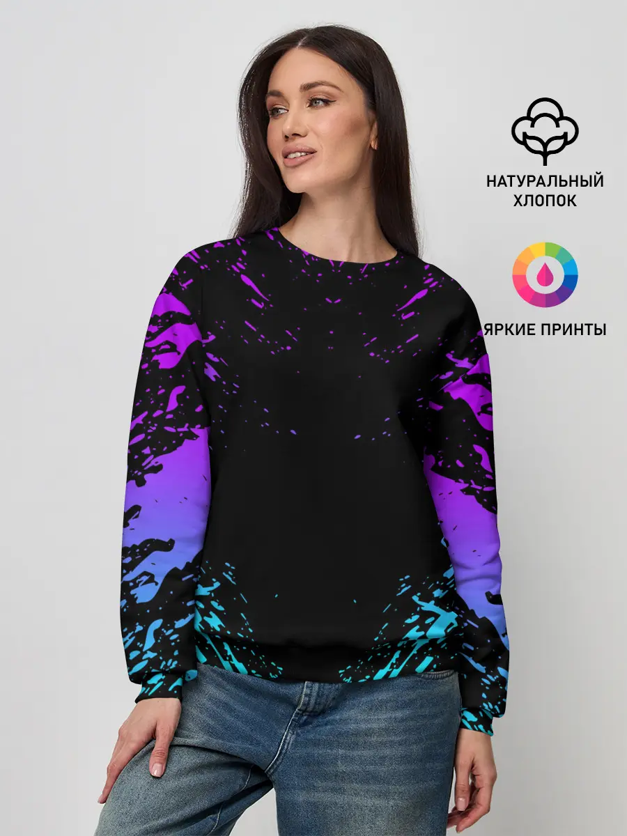 Женский свитшот / НЕОНОВЫЕ БРЫЗГИ