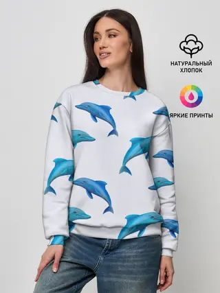 Женский свитшот / Рай для дельфина