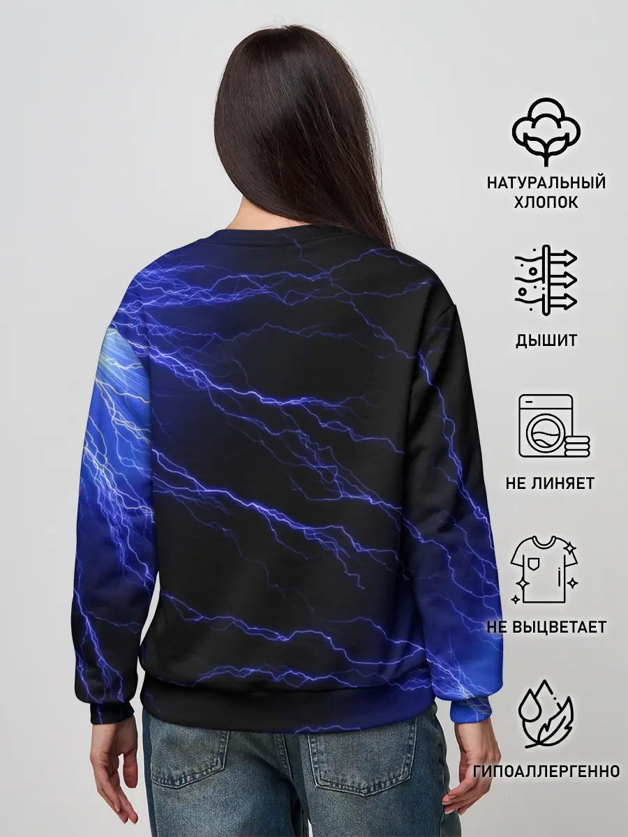 Женский свитшот / МОЛНИИ | РАЗРЯДЫ | НЕОН