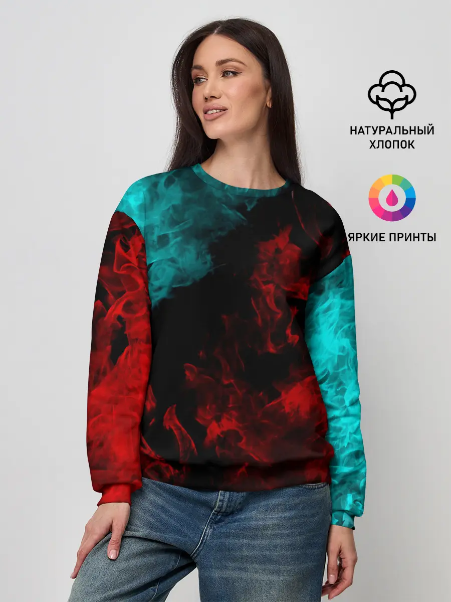 Женский свитшот / НЕОНОВЫЙ ОГОНЬ