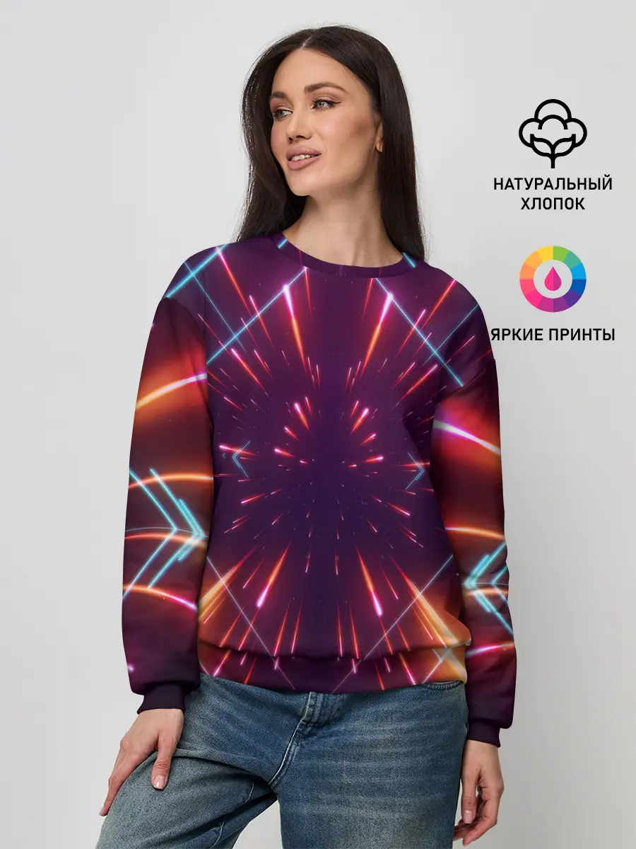 Женский свитшот / SYNTHWAVE / RETROWAVE