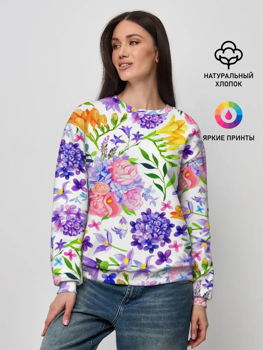 Женский свитшот / Весенняя пора | Акварель