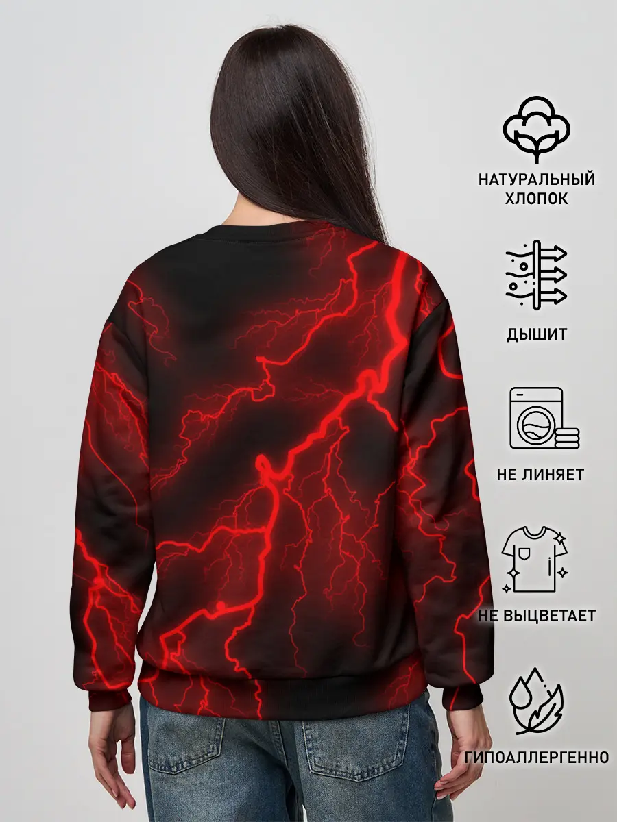 Женский свитшот / МОЛНИЯ RED NEON
