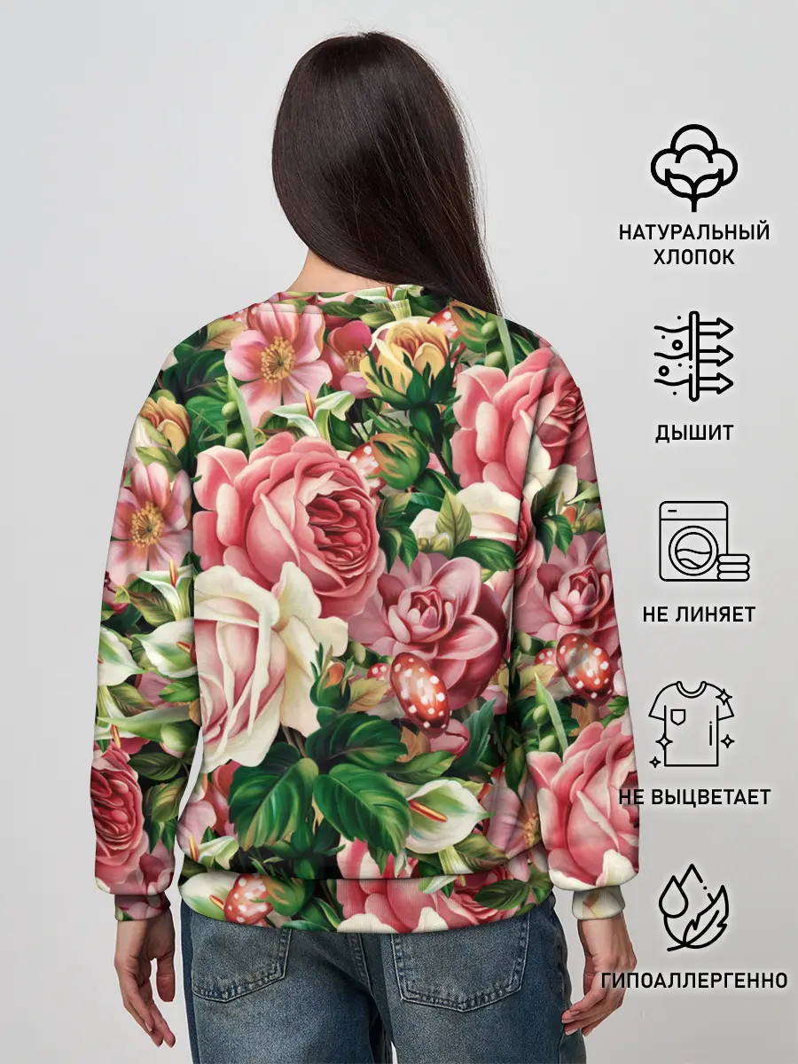 Женский свитшот / ЦВЕТЫ / FLOWERS / 8 МАРТА