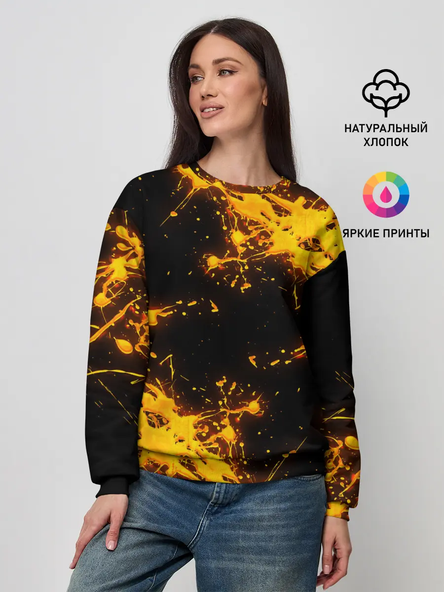 Женский свитшот / БРЫЗГИ КРАСКИ NEON